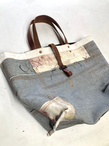 Denim Patchwork Reversible Bag / 653