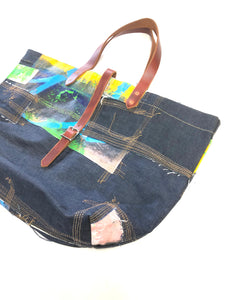 Denim Patchwork Reversible Bag / 653