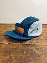 Denim Color-Block hat / Upcycled
