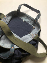 Cross Body Denim Leather Tote Bag / Patchwork