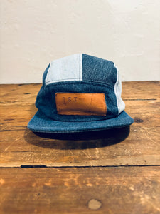 Denim Color-Block hat / Upcycled