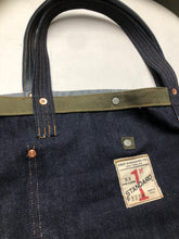 Cross Body Denim Leather Tote Bag / Patchwork