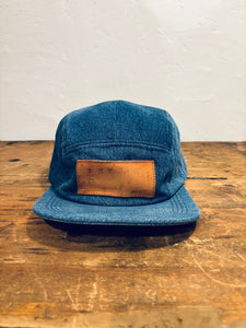 Denim Color-Block hat / Upcycled