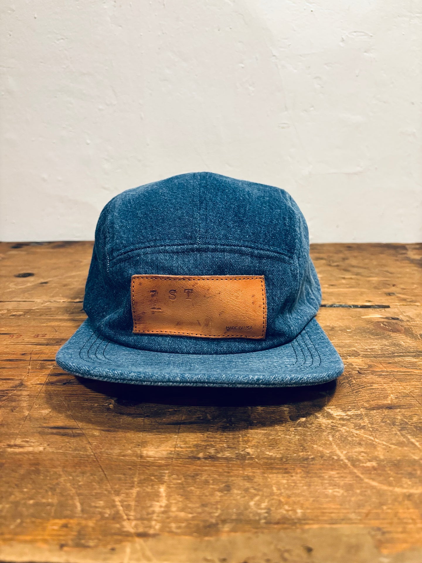 Denim Color-Block hat / Upcycled