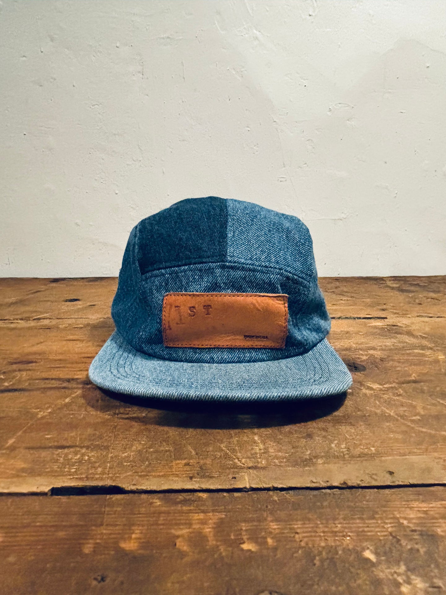 Denim Color-Block hat / Upcycled