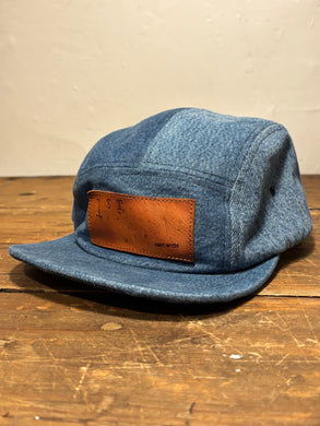 Denim Color-Block hat / Upcycled