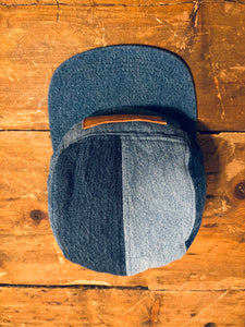 Denim Color-Block hat / Upcycled
