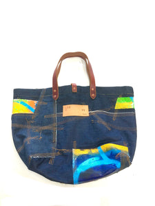 Denim Patchwork Reversible Bag / 653