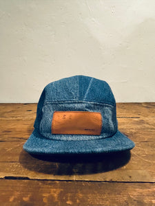 Denim Color-Block hat / Upcycled