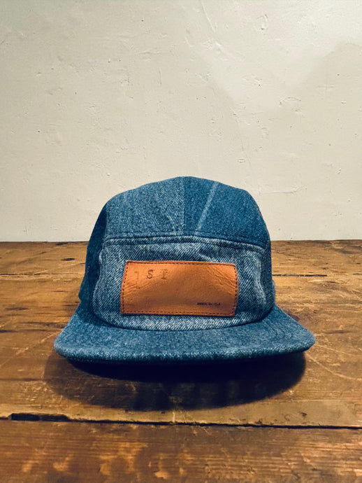 Denim Color-Block hat / Upcycled