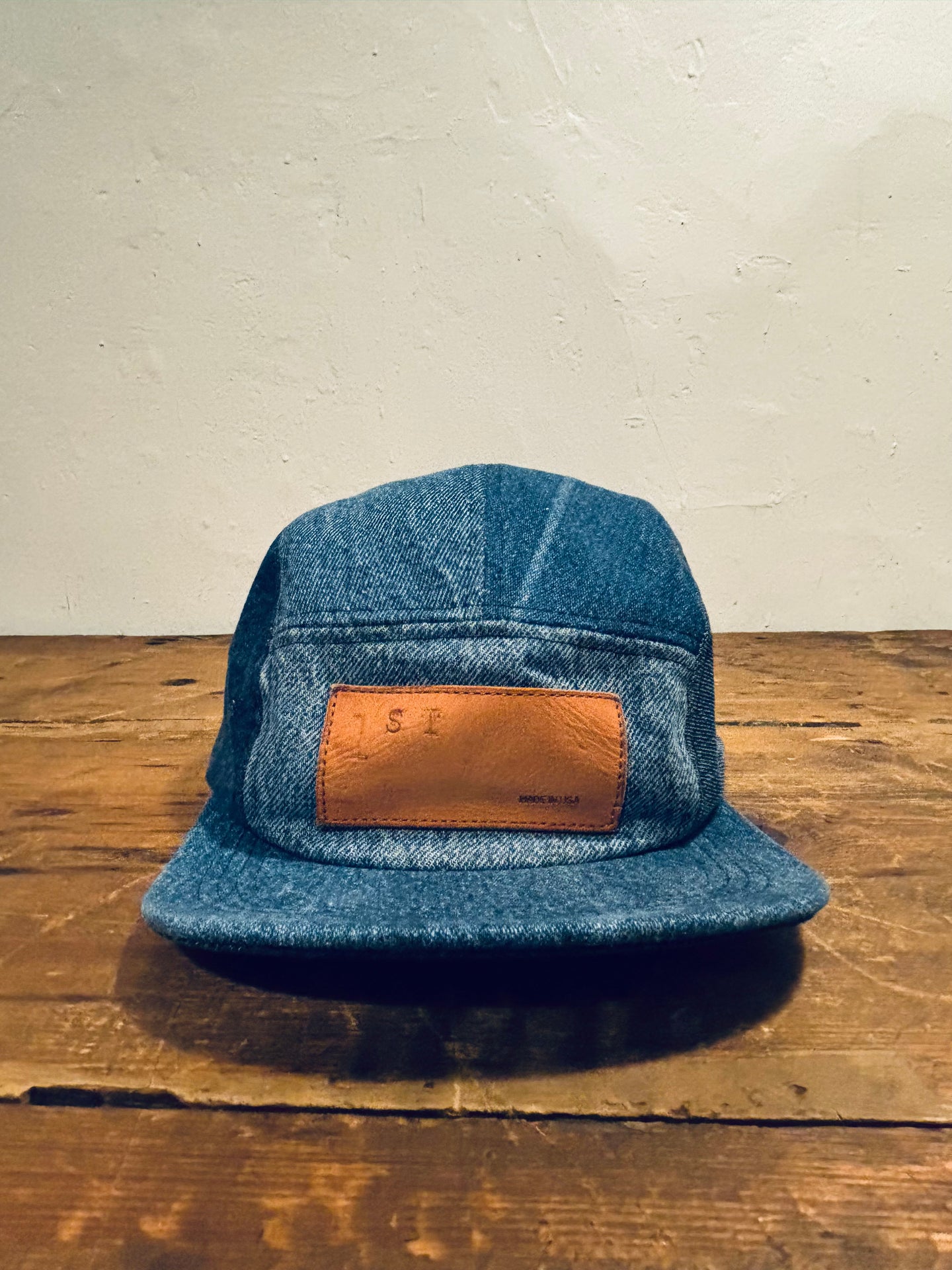 Denim Color-Block hat / Upcycled
