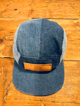 Denim Color-Block hat / Upcycled