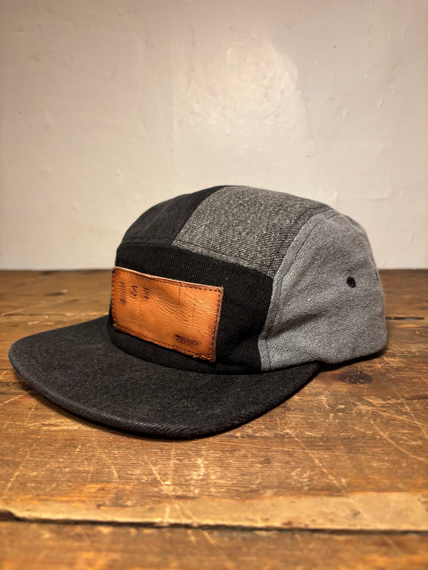Denim Color-Block hat / Upcycled