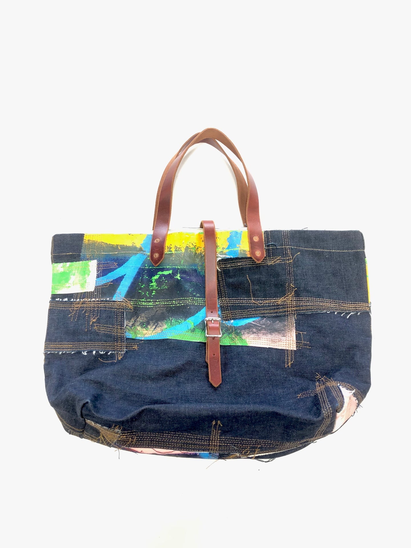 Denim Patchwork Reversible Bag / 653