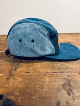 Denim Color-Block hat / Upcycled