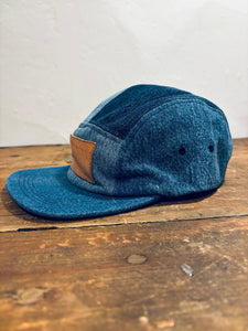 Denim Color-Block hat / Upcycled
