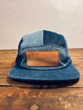 Denim Color-Block hat / Upcycled