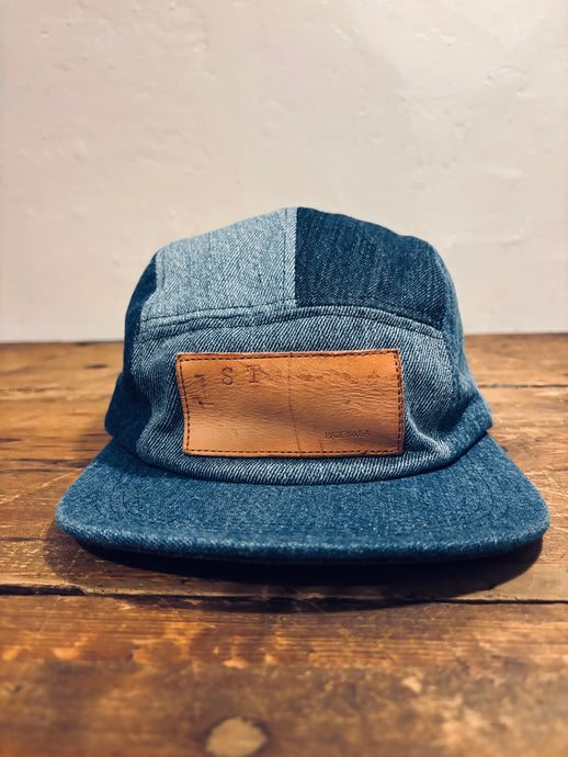 Denim Color-Block hat / Upcycled