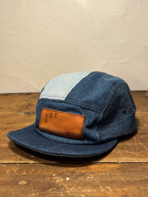 Denim Color-Block hat / Upcycled