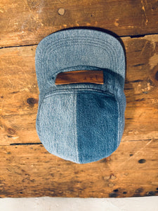 Denim Color-Block hat / Upcycled