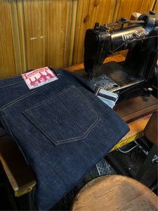 Old American Industrial Jeans Making Presentation
